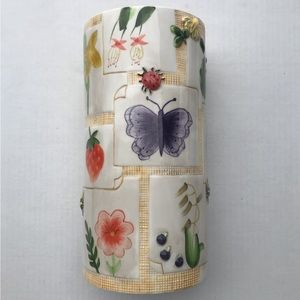 Embossed Flower Vase By Cardinal Inc “Montage” Hand Painted 10”